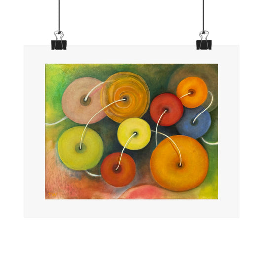 Candy Necklace is a Colorful Abstract Wall Art, Matte Horizontal Poster, Modern Home Decor, Artistic Gift, Vibrant Office Decoration